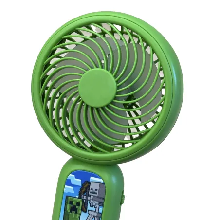 MINI-HANDVENTILATOR MINECRAFT MET OPLAADBARE BATTERIJ, GROEN - The Shop Gamer