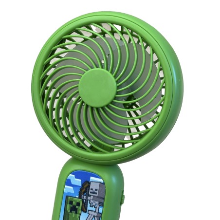 MINI VENTILADOR DE MANO MINECRAFT CON BATERÍA RECARGABLE COLOR VERDE