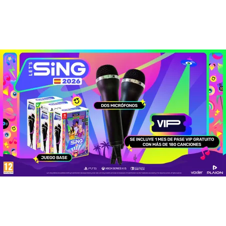 LET´S SING 2026 + 2 MICROFONI, SCEGLI VERSIONE PS5 PLAYSTATION 5 NINTENDO SWITCH, GIOCO FISICO, VERSIONE SPAGNOLA, GARANZIA UE -