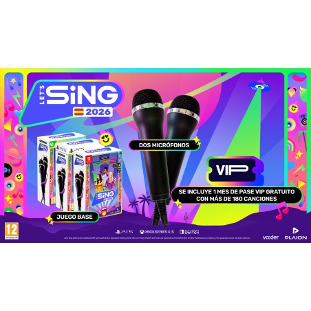 LET´S SING 2026 + 2 MICRÓFONOS ELIGE VERSIÓN PS5 PLAYSTATION5 NINTENDO SWITCH JUEGO FÍSICO VERSIÓN ESPAÑOLA GARANTÍA EU