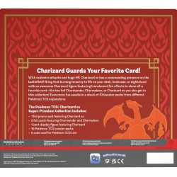 CARTAS POKÉMON PACK CHARIZARD EX 3 CARTAS HOLOGRÁFICAS DE PROMOCIÓN 1 FIGURA PARA EXHIBIR UNA CARTA Y 10 SOBRES DE MEJORA