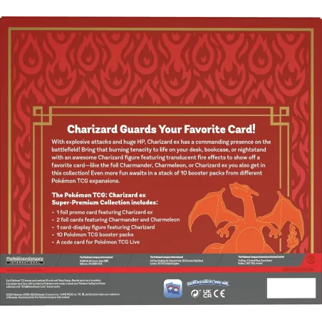 POKÉMON-PACK CHARIZARD EX, 3 HOLOGRAFISCHE PROMO-KARTEN, 1 KARTENSTÄNDER UND 10 BOOSTERPACKS - The Shop Gamer