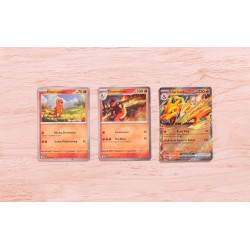 CARTAS POKÉMON PACK CHARIZARD EX 3 CARTAS HOLOGRÁFICAS DE PROMOCIÓN 1 FIGURA PARA EXHIBIR UNA CARTA Y 10 SOBRES DE MEJORA