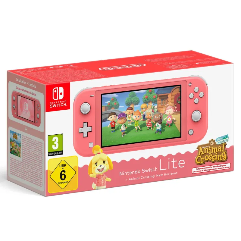 NINTENDO SWITCH LITE KONSOLE + ANIMAL CROSSING NEW HORIZONS WÄHLE DEINE FARBE SPANISCHE VERSION EUROPÄISCHE GARANTIE EU WARRANTY