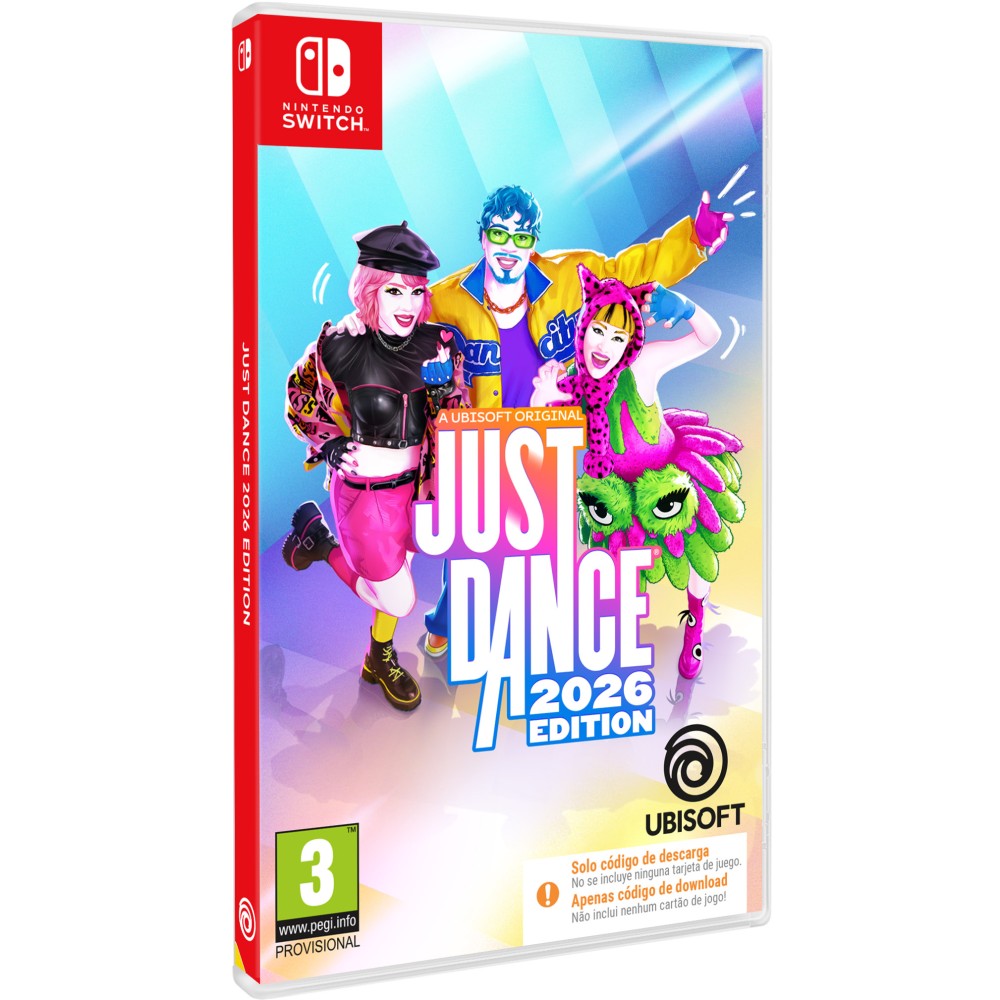 JUST DANCE 2026 EDITION SWITCH CAJA CON CÓDIGO DE DESCARGA DE JUEGO COMPLETO PARA NINTENDO SWITCH VERSIÓN ESPAÑOLA