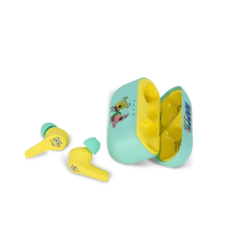 TRUE WIRELESS SOUND EARBUDS WITH CHARGING CASE SPONGEBOB SQUAREPANTS - The Shop Gamer