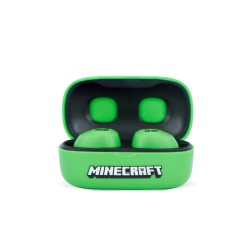 AURICULARES INALÁMBRICOS TRUE WIRELESS SOUND MINECRAFT CON ESTUCHE DE CARGA CON IMAGEN 3D Y LICENCIA OFICIAL MINECRAFT