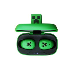 AURICULARES INALÁMBRICOS TRUE WIRELESS SOUND MINECRAFT CON ESTUCHE DE CARGA CON IMAGEN 3D Y LICENCIA OFICIAL MINECRAFT