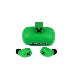 AURICULARES INALÁMBRICOS TRUE WIRELESS SOUND MINECRAFT CON ESTUCHE DE CARGA CON IMAGEN 3D Y LICENCIA OFICIAL MINECRAFT