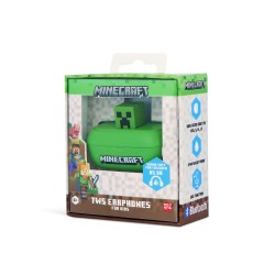AURICULARES INALÁMBRICOS TRUE WIRELESS SOUND MINECRAFT CON ESTUCHE DE CARGA CON IMAGEN 3D Y LICENCIA OFICIAL MINECRAFT