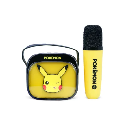 ALTOPARLANTE KARAOKE WIRELESS CON MICROFONO E LUCI LED PIKACHU POKEMON COMPATIBILE CON QUALSIASI SORGENTE AUDIO BLUETOOTH - The 
