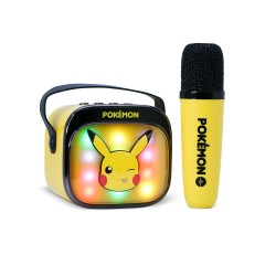 ALTAVOZ DE KARAOKE INALÁMBRICO CON MICRÓFONO Y LUCES LED PIKACHU POKEMON COMPATIBLE CON CUALQUIER FUENTE DE SONIDO BLUETOOTH