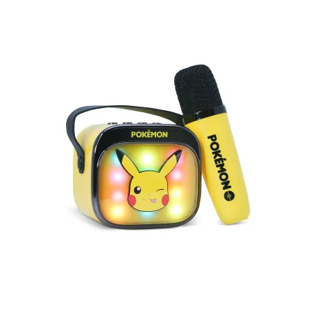 ALTOPARLANTE KARAOKE WIRELESS CON MICROFONO E LUCI LED PIKACHU POKEMON COMPATIBILE CON QUALSIASI SORGENTE AUDIO BLUETOOTH - The 