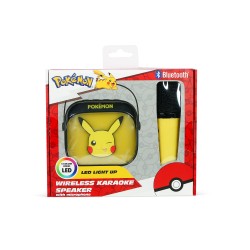 ALTAVOZ DE KARAOKE INALÁMBRICO CON MICRÓFONO Y LUCES LED PIKACHU POKEMON COMPATIBLE CON CUALQUIER FUENTE DE SONIDO BLUETOOTH