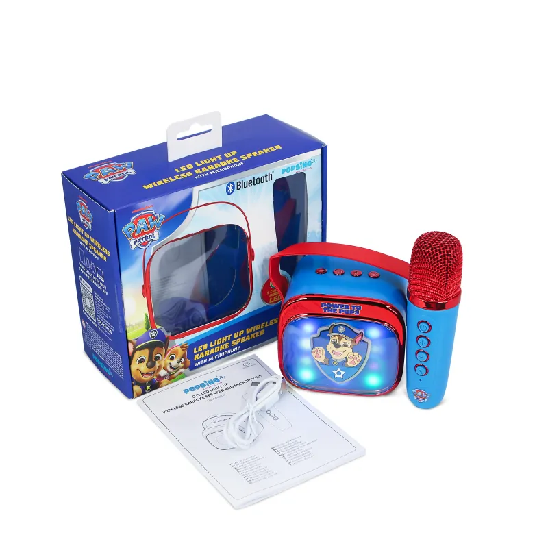 ALTOPARLANTE KARAOKE WIRELESS CON MICROFONO E LUCI LED PATRULLA CANINA COMPATIBILE CON QUALSIASI SORGENTE AUDIO BLUETOOTH - The 