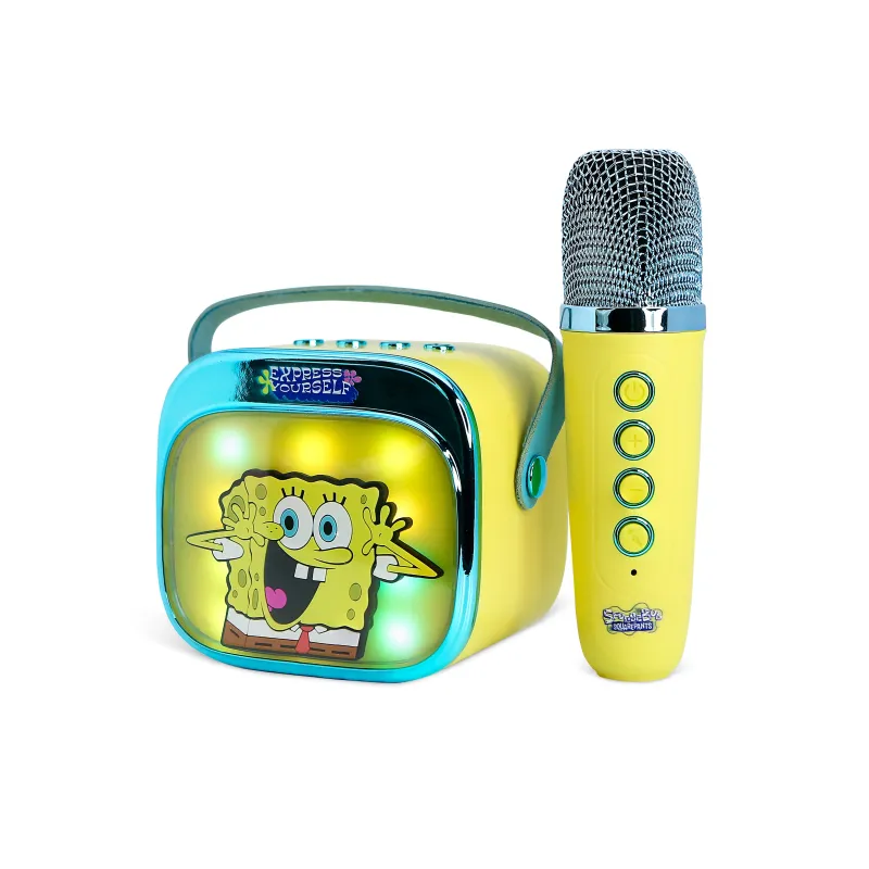 ALTOPARLANTE KARAOKE WIRELESS CON MICROFONO E LUCI LED BOB ESPONJA COMPATIBILE CON QUALSIASI FONTE AUDIO BLUETOOTH - The Shop Ga