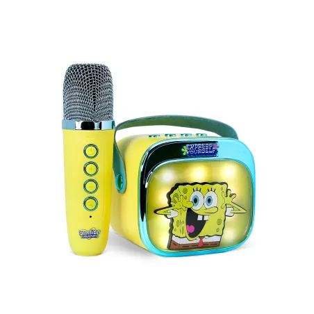 ALTOPARLANTE KARAOKE WIRELESS CON MICROFONO E LUCI LED BOB ESPONJA COMPATIBILE CON QUALSIASI FONTE AUDIO BLUETOOTH - The Shop Ga