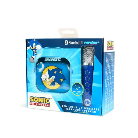 ALTIFALANTE DE KARAOKE SEM FIOS COM MICROFONE E LUZES LED SONIC, COMPATÍVEL COM QUALQUER FONTE DE SOM BLUETOOTH - The Shop Gamer