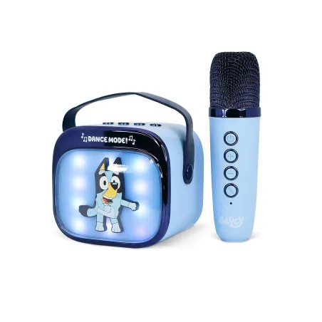 COLUNA DE KARAOKE SEM FIOS COM MICROFONE E LUZES LED BLUEY COMPATÍVEL COM QUALQUER FONTE DE ÁUDIO BLUETOOTH - The Shop Gamer