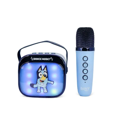 BLUEY WIRELESS KARAOKE SPEAKER WITH MICROPHONE AND LED LIGHTS, COMPATIBLE WITH ANY BLUETOOTH AUDIO SOURCE - The Shop Gamer