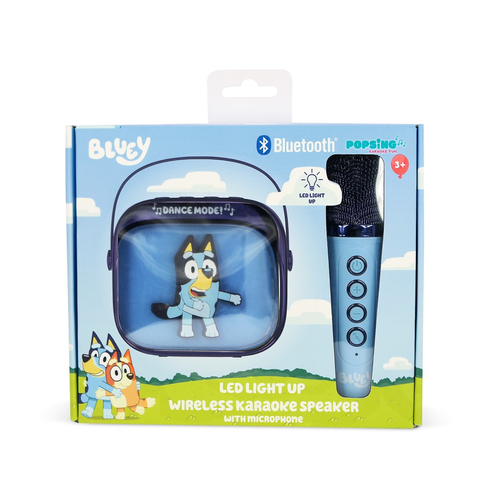 ALTAVOZ DE KARAOKE INALÁMBRICO CON MICRÓFONO Y LUCES LED BLUEY COMPATIBLE CON CUALQUIER FUENTE DE SONIDO BLUETOOTH