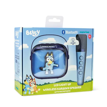 BLUEY WIRELESS KARAOKE SPEAKER WITH MICROPHONE AND LED LIGHTS, COMPATIBLE WITH ANY BLUETOOTH AUDIO SOURCE - The Shop Gamer