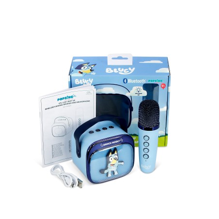ALTAVOZ DE KARAOKE INALÁMBRICO CON MICRÓFONO Y LUCES LED BLUEY COMPATIBLE CON CUALQUIER FUENTE DE SONIDO BLUETOOTH