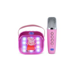 ALTAVOZ DE KARAOKE INALÁMBRICO CON MICRÓFONO Y LUCES LED PEPPA PIG COMPATIBLE CON CUALQUIER FUENTE DE SONIDO BLUETOOTH