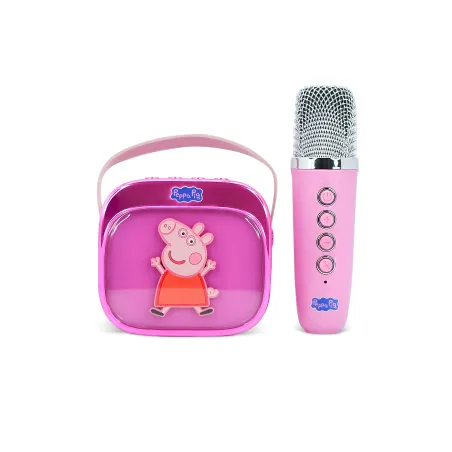 ALTOPARLANTE KARAOKE WIRELESS CON MICROFONO E LUCI LED PEPPA PIG COMPATIBILE CON QUALSIASI SORGENTE AUDIO BLUETOOTH - The Shop G