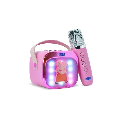 ALTOPARLANTE KARAOKE WIRELESS CON MICROFONO E LUCI LED PEPPA PIG COMPATIBILE CON QUALSIASI SORGENTE AUDIO BLUETOOTH - The Shop G