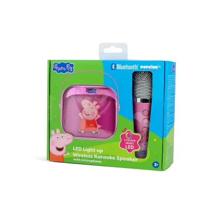 ALTOPARLANTE KARAOKE WIRELESS CON MICROFONO E LUCI LED PEPPA PIG COMPATIBILE CON QUALSIASI SORGENTE AUDIO BLUETOOTH - The Shop G