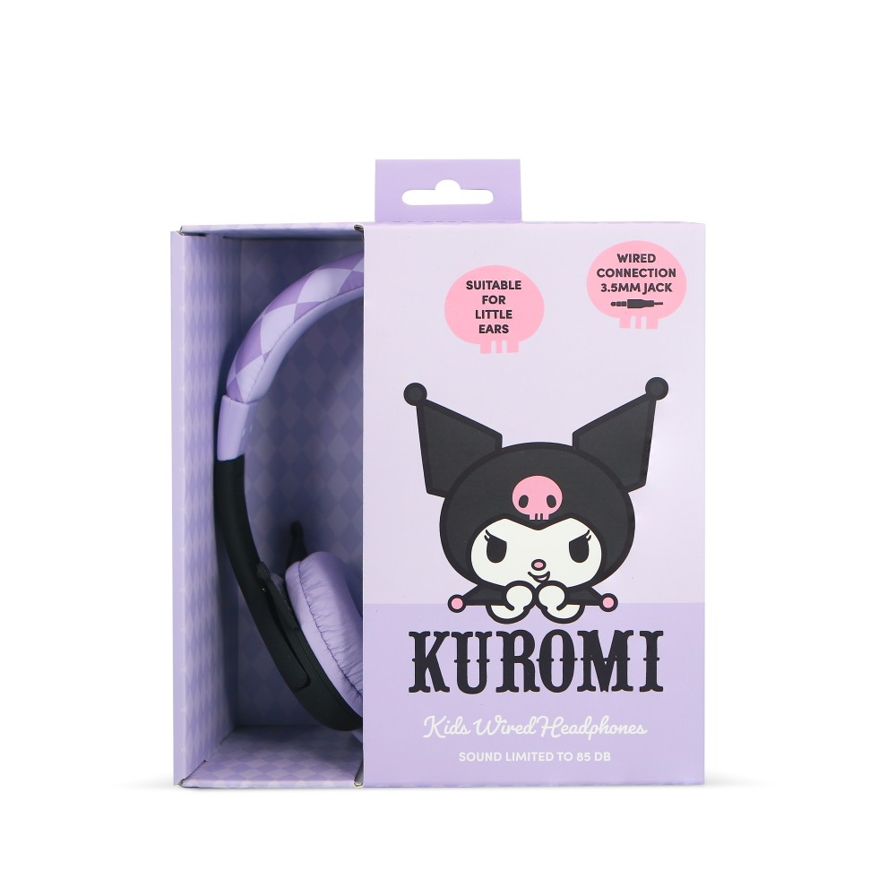 AURICULARES INFANTILES CON CABLE KUROMI LIMITADOS EN VOLUMEN CON LICENCIA OFICIAL KUROMI