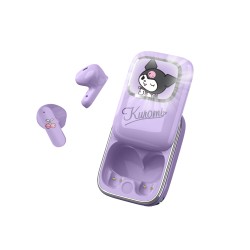 AURICULARES INALÁMBRICOS KUROMI CON ESTUCHE DE CARGA DESLIZANTE Y LUZ LED CON LICENCIA OFICIAL KUROMI