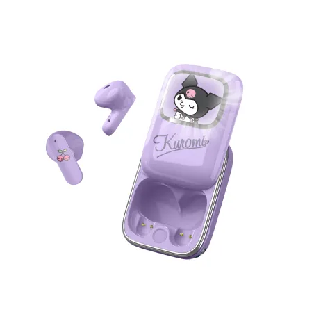 KABELLOSE KUROMI-KOPFHÖRER MIT SCHIEBE-LADEETUI UND LED-LICHT, OFFIZIELL VON KUROMI LIZENZIERT - The Shop Gamer