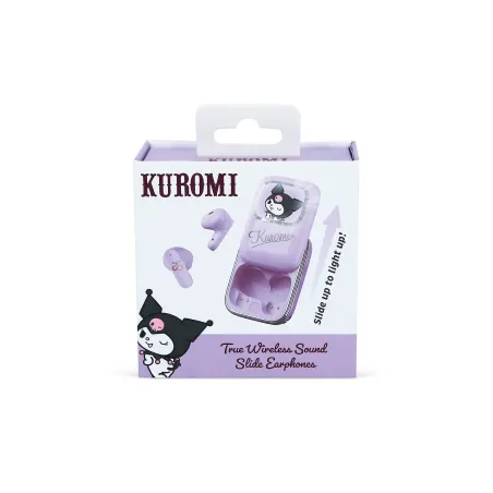 KABELLOSE KUROMI-KOPFHÖRER MIT SCHIEBE-LADEETUI UND LED-LICHT, OFFIZIELL VON KUROMI LIZENZIERT - The Shop Gamer