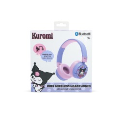 AURICULARES INFANTILES SIN CABLE KUROMI CON CONTROL PARENTAL DE VOLUMEN Y CABLE PARA COMPARTIR AUDIO