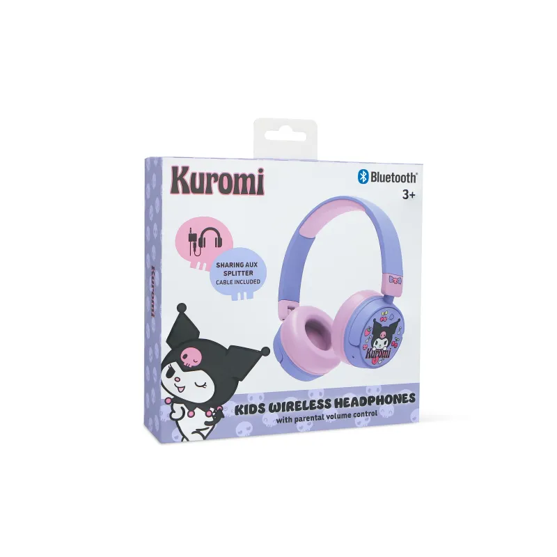 CASQUE ENFANT SANS FIL KUROMI AVEC CONTRÔLE PARENTAL DU VOLUME ET CÂBLE DE PARTAGE AUDIO - The Shop Gamer