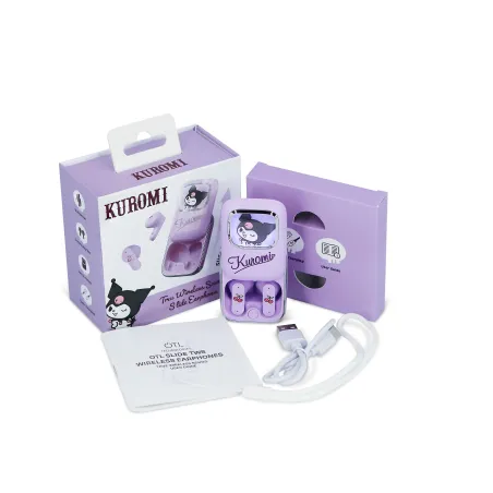 ÉCOUTEURS SANS FIL KUROMI AVEC ÉTUI DE CHARGE COULISSANT ET LUMIÈRE LED, SOUS LICENCE OFFICIELLE KUROMI - The Shop Gamer