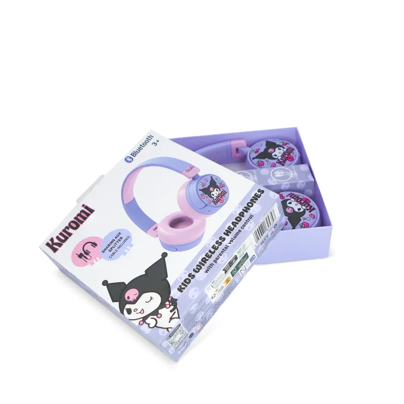 CASQUE ENFANT SANS FIL KUROMI AVEC CONTRÔLE PARENTAL DU VOLUME ET CÂBLE DE PARTAGE AUDIO - The Shop Gamer