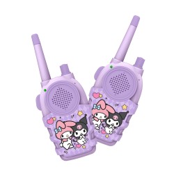 CONJUNTO DE WALKIE TALKIES INFANTILES KUROMI INTERCOMUNICADORES A PILAS (NO INCLUIDAS) COLOR MORADO Y NEGRO