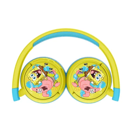 AUSCULTADORES INFANTIS SEM FIOS BOB ESPONJA COM CONTROLO PARENTAL DE VOLUME E CABO PARA PARTILHAR ÁUDIO - The Shop Gamer