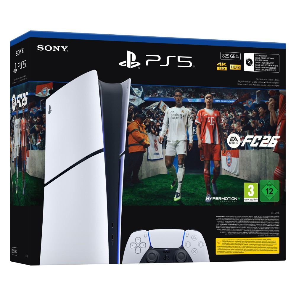 PS5 DIGITAL Y JUEGO EA SPORTS FC26 EN FORMATO DE DESCARGA DIGITAL CONSOLA PLAYSTATION 5 DIGITAL VERSIÓN ESPAÑOLA GARANTÍA EU