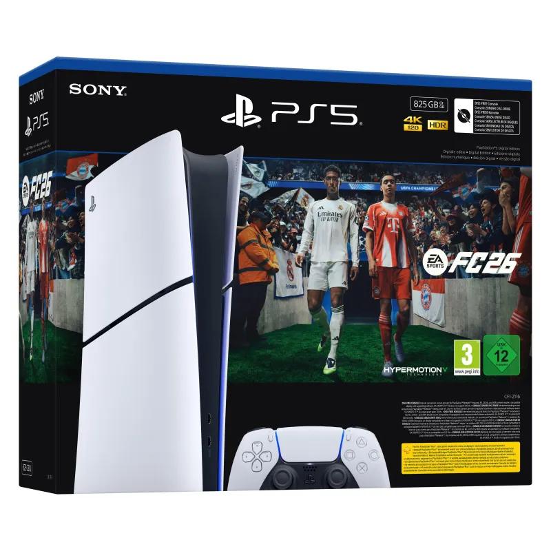 PS5 NUMÉRIQUE ET JEU EA SPORTS FC26 EN TÉLÉCHARGEMENT, CONSOLE PLAYSTATION 5 NUMÉRIQUE, VERSION ESPAGNOLE, GARANTIE UE - The Sho
