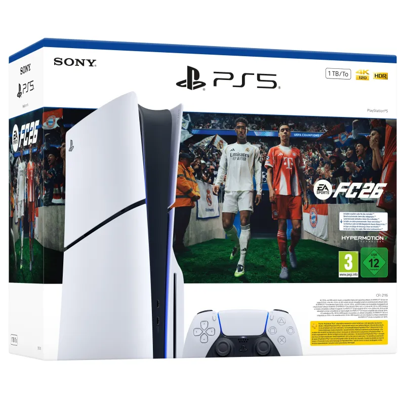 PS5 AVEC LECTEUR DE DISQUE ET JEU EA SPORTS FC26 EN TÉLÉCHARGEMENT NUMÉRIQUE, CONSOLE PLAYSTATION 5, VERSION ESPAGNOLE, - The Sh