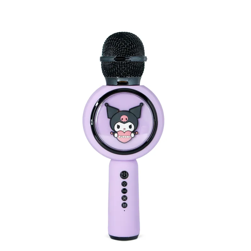 MICROFONO KARAOKE WIRELESS CON LUCI LED KUROMI, COMPATIBILE CON QUALSIASI SORGENTE AUDIO BLUETOOTH, LICENZA UFFICIALE KUROMI - T