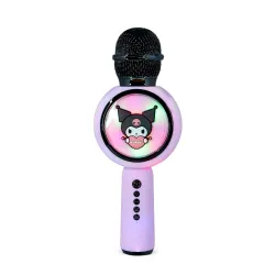 MICROFONO KARAOKE WIRELESS CON LUCI LED KUROMI, COMPATIBILE CON QUALSIASI SORGENTE AUDIO BLUETOOTH, LICENZA UFFICIALE KUROMI - T