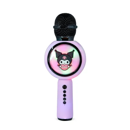 MICROFONO KARAOKE WIRELESS CON LUCI LED KUROMI, COMPATIBILE CON QUALSIASI SORGENTE AUDIO BLUETOOTH, LICENZA UFFICIALE KUROMI - T