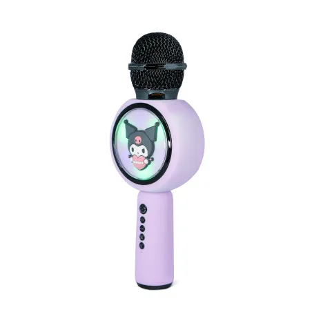 MICROFONO KARAOKE WIRELESS CON LUCI LED KUROMI, COMPATIBILE CON QUALSIASI SORGENTE AUDIO BLUETOOTH, LICENZA UFFICIALE KUROMI - T