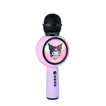 MICROFONO KARAOKE WIRELESS CON LUCI LED KUROMI, COMPATIBILE CON QUALSIASI SORGENTE AUDIO BLUETOOTH, LICENZA UFFICIALE KUROMI - T