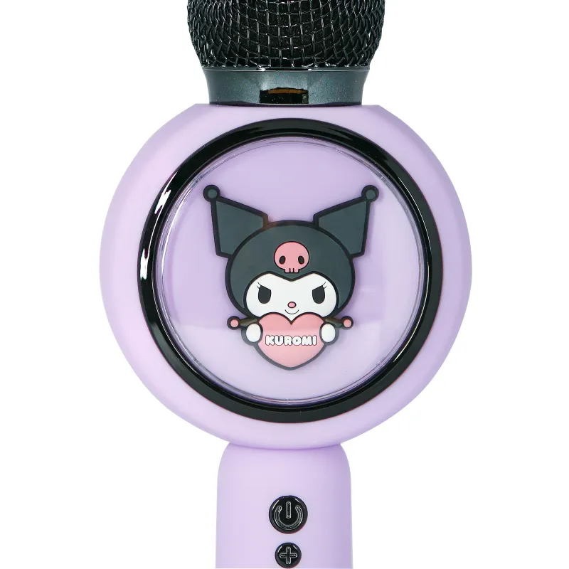 MICROFONO KARAOKE WIRELESS CON LUCI LED KUROMI, COMPATIBILE CON QUALSIASI SORGENTE AUDIO BLUETOOTH, LICENZA UFFICIALE KUROMI - T
